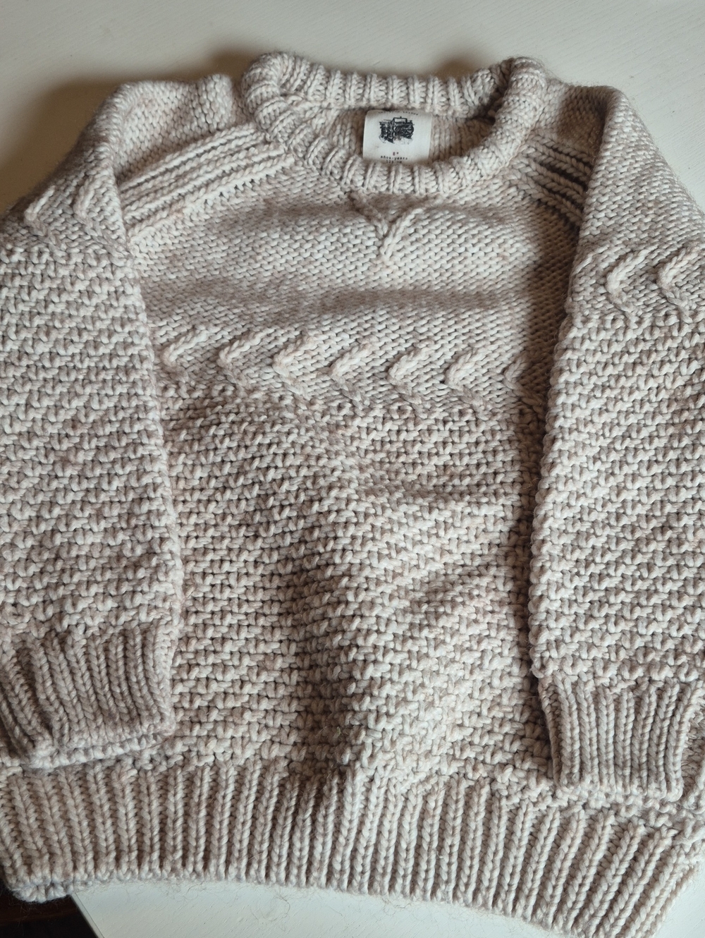 Zara child's Cream Cable-Knit Sweater
